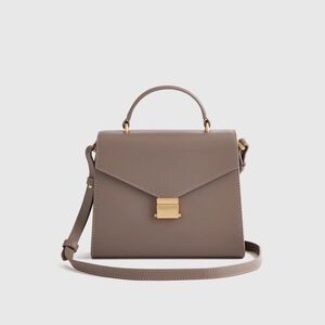 QUINCE Italian Leather Top Handle Crossbody Satchel NWT in mink